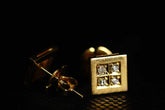 Reine 14k Gold Cube Design Stud Earrings